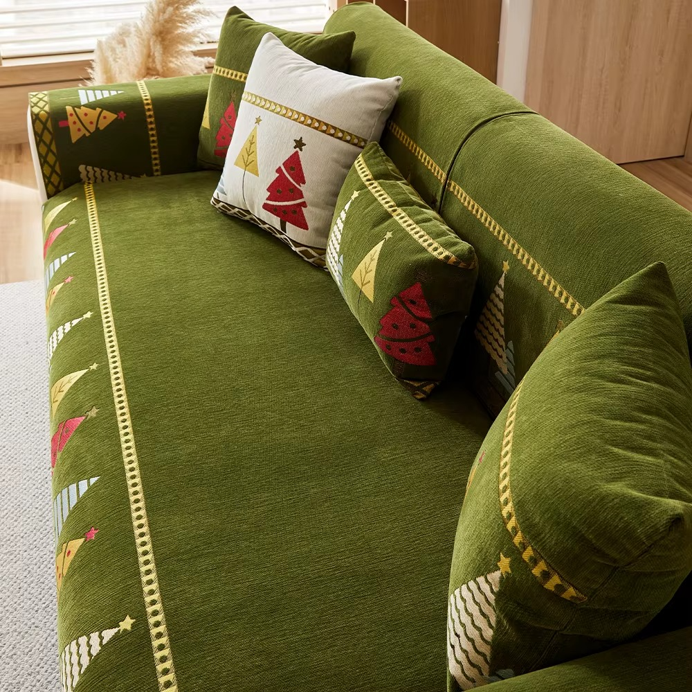 Chenille Christmas Non Slip Sofa Couch Cover