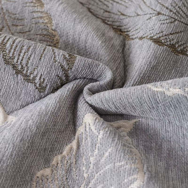 Non Slip Luxury Leaf Jacquard Chenille Sofa Couch Cover