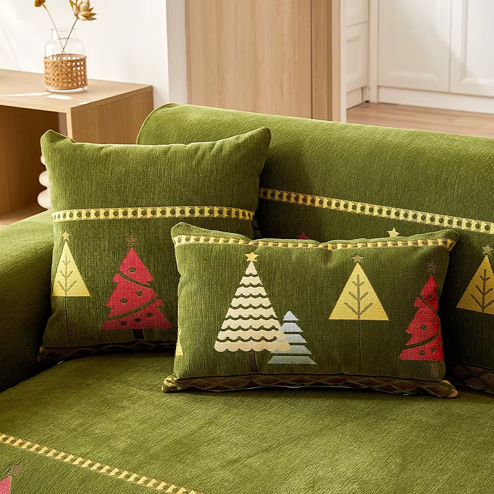Chenille Christmas Non Slip Sofa Couch Cover