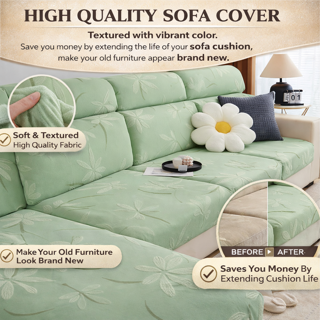 Anti-Slip Floral L Shaped Cushion Sofa Couch Cover