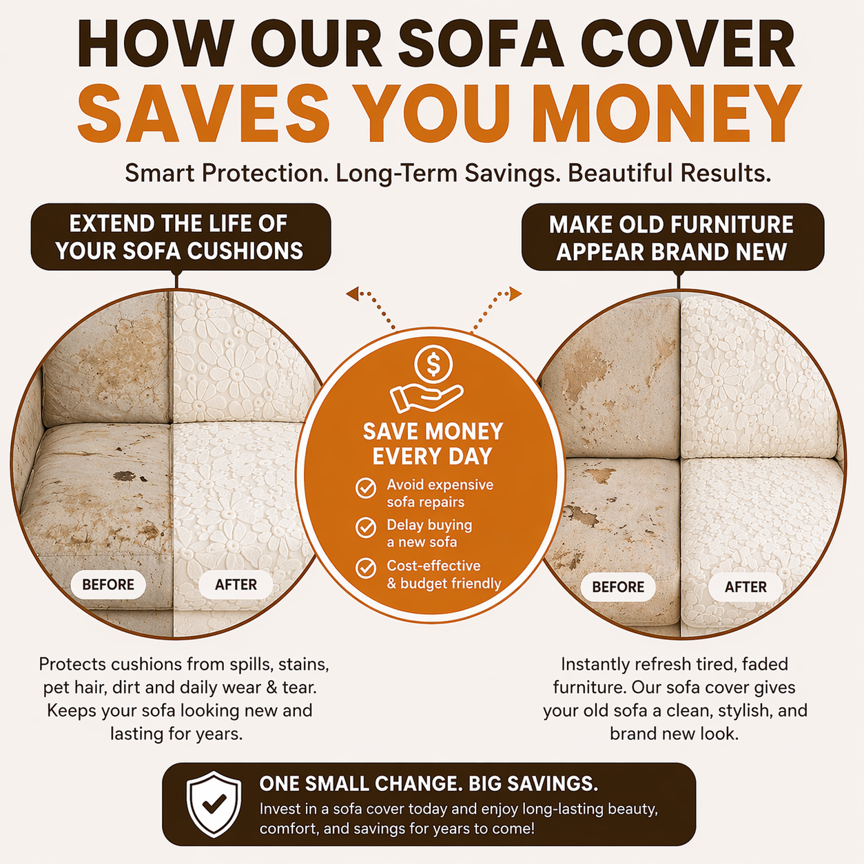 Sectional L Shaped Cushion Slipcover Sofa Couch