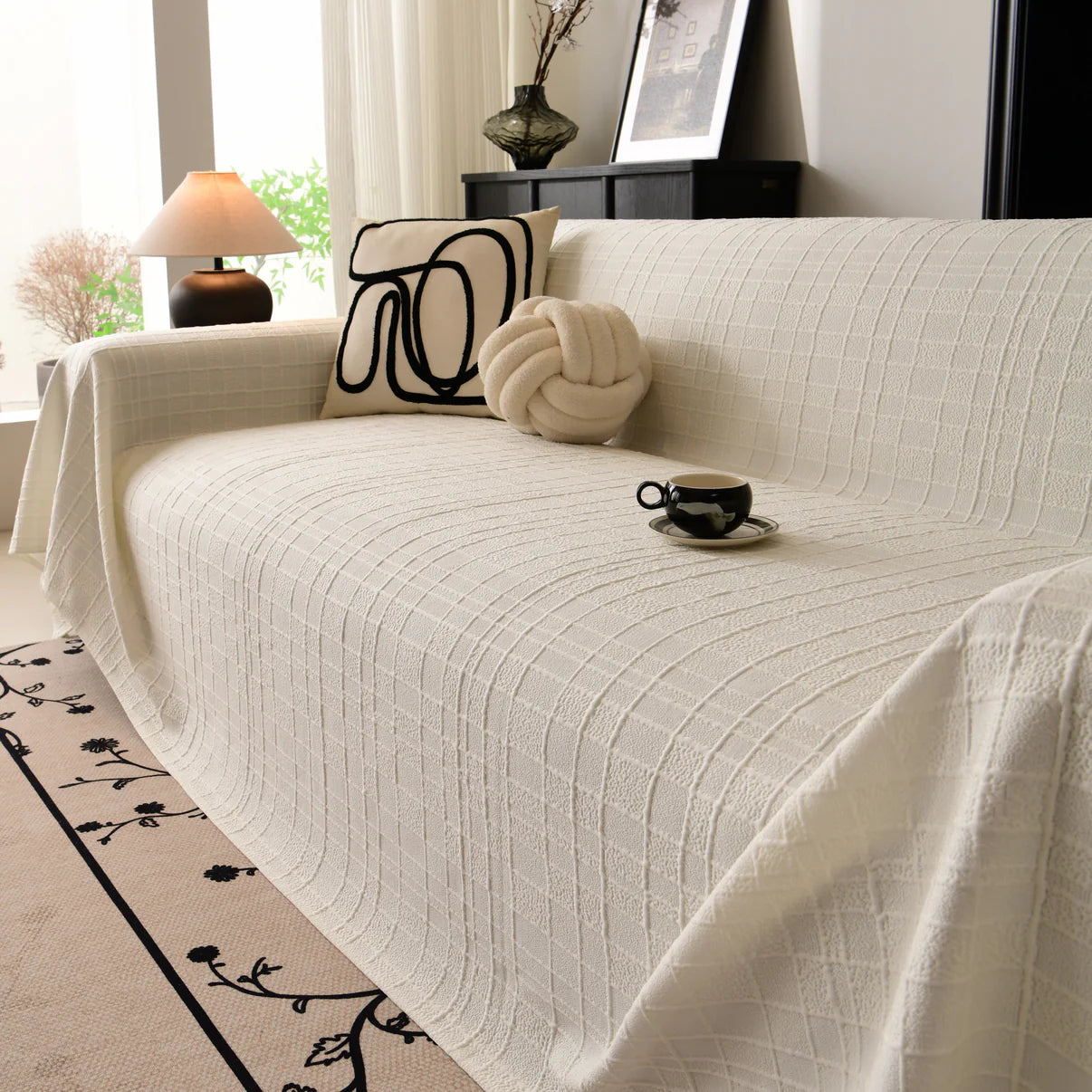 Non-Slip Plaid Geometric Jacquard Sofa Couch Cover