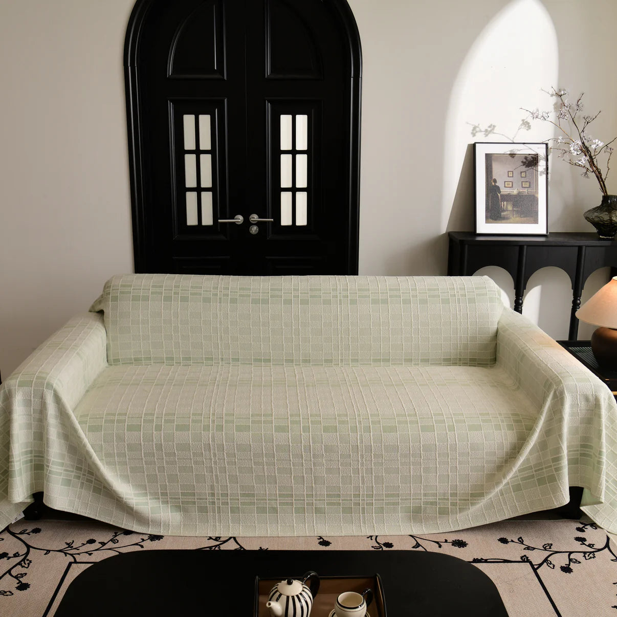 Non-Slip Plaid Geometric Jacquard Sofa Couch Cover