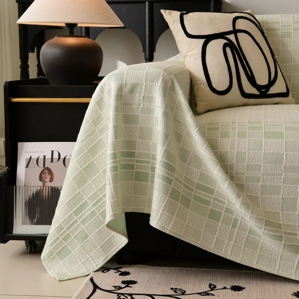 Non-Slip Plaid Geometric Jacquard Sofa Couch Cover