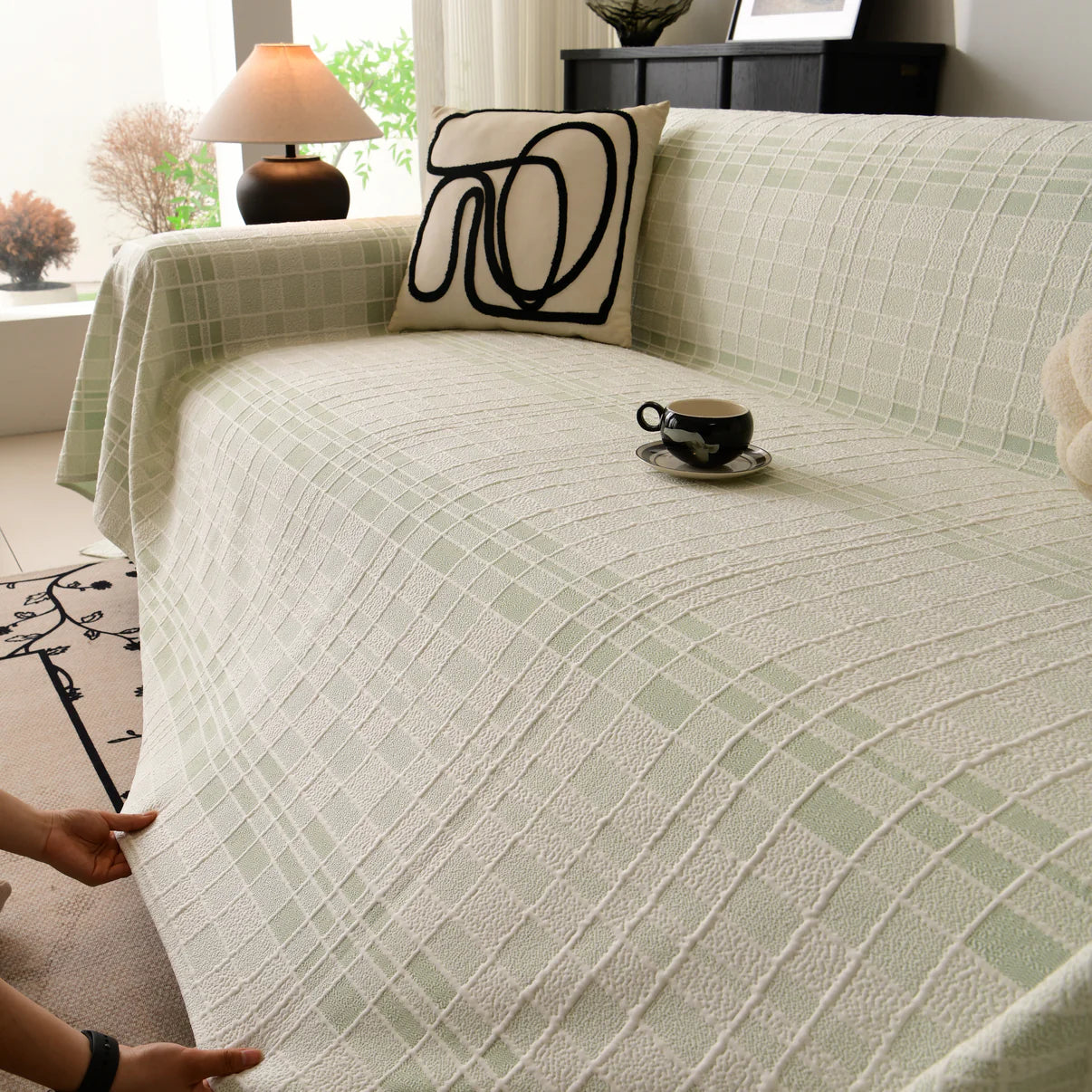 Non-Slip Plaid Geometric Jacquard Sofa Couch Cover