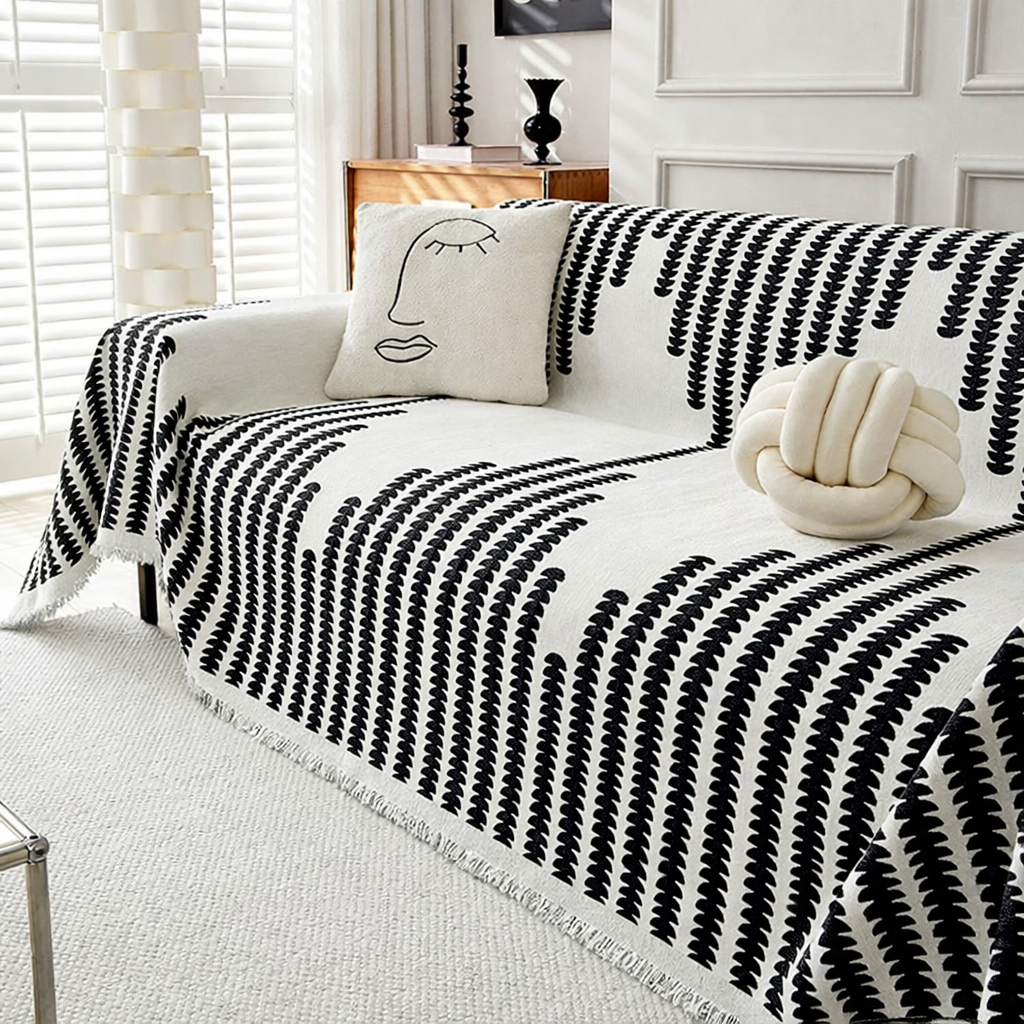 Elegance Chenille Anti-Slip Tassels Sofa Couch Cover