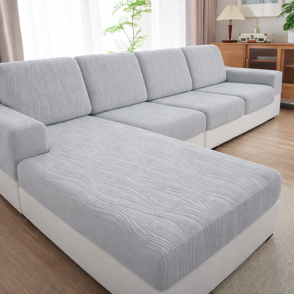 Cushion L Shaped Stripe Slipcover Sofa Couch