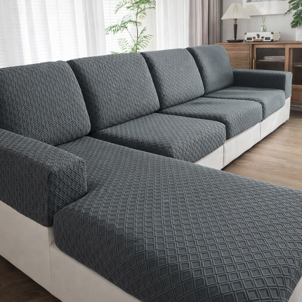 Anti Slip Cushion L Shaped Diamond Sectional Sofa Couch Cover