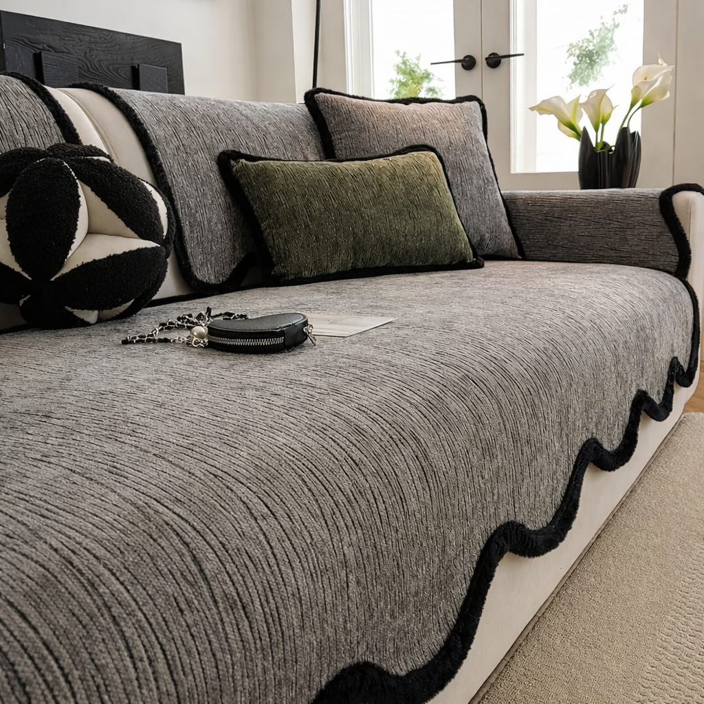 Luxury Chenille Anti Slip Sofa Couch Cover