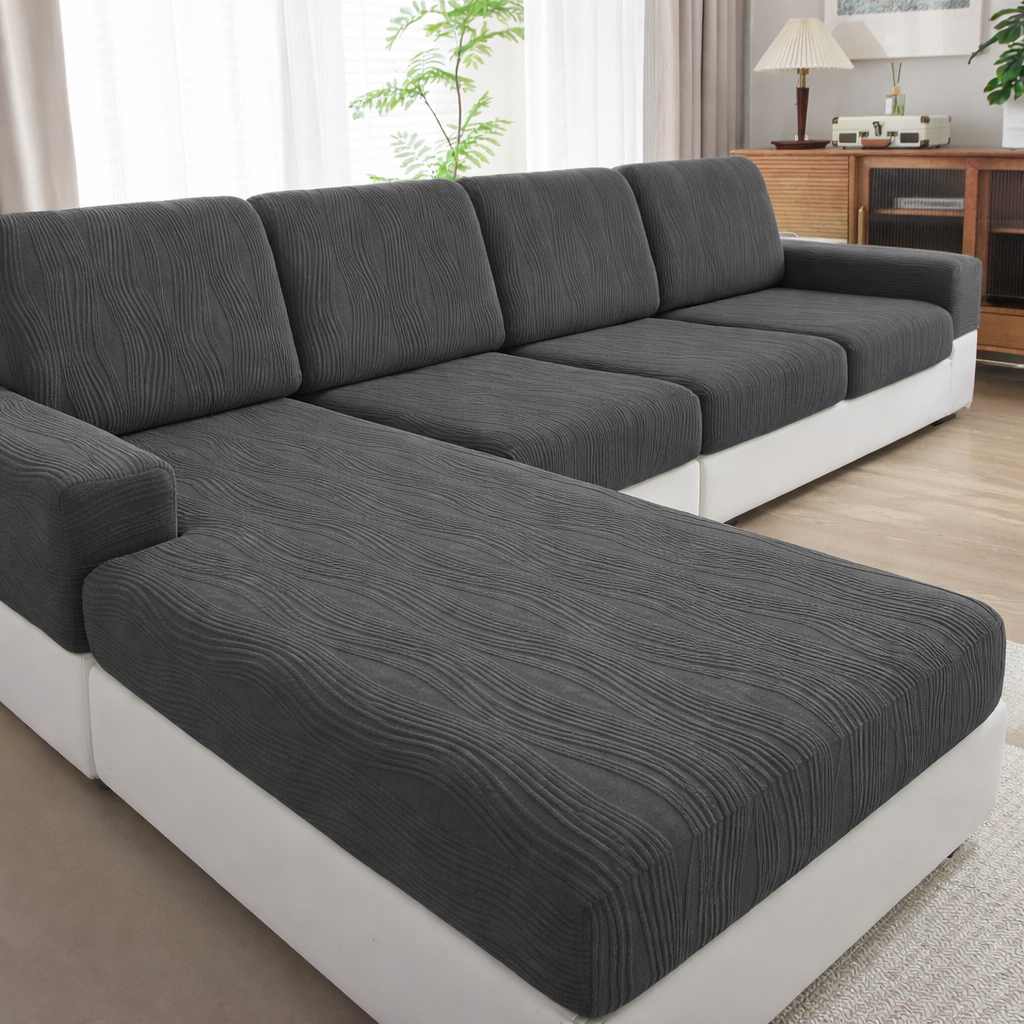 Cushion L Shaped Stripe Slipcover Sofa Couch