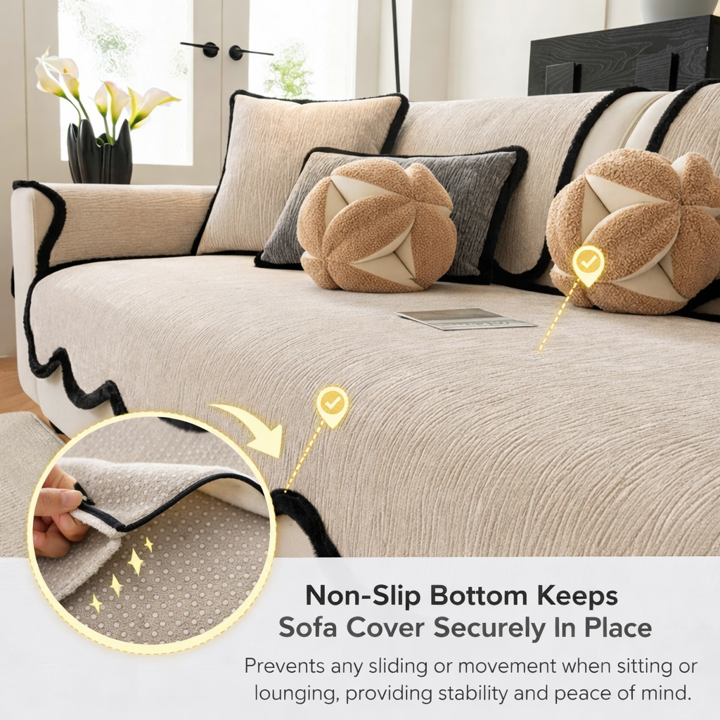 Luxury Chenille Anti Slip Sofa Couch Cover