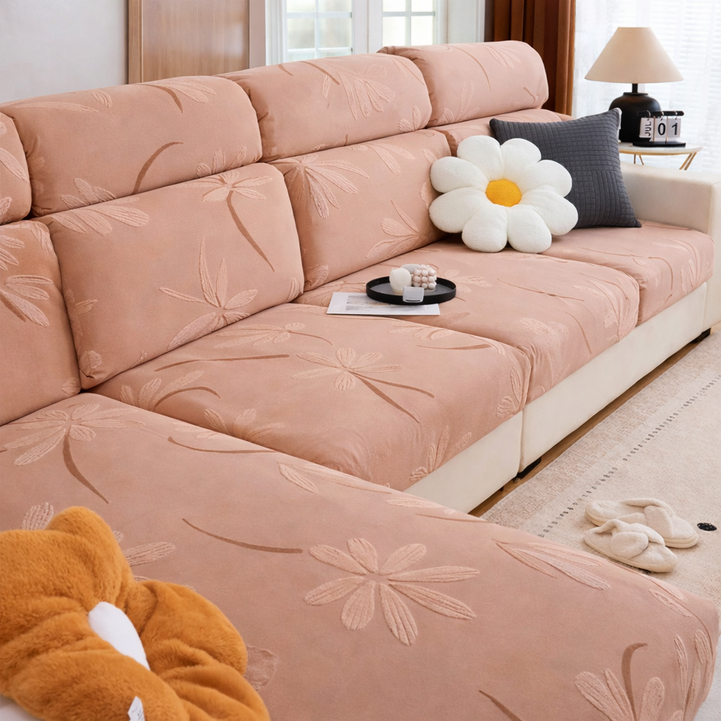 Anti-Slip Floral L Shaped Cushion Sofa Couch Cover