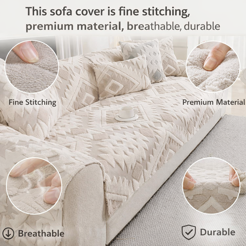 Non Slip Boho Cozy Fuzzy Couch Sofa Mat Cover