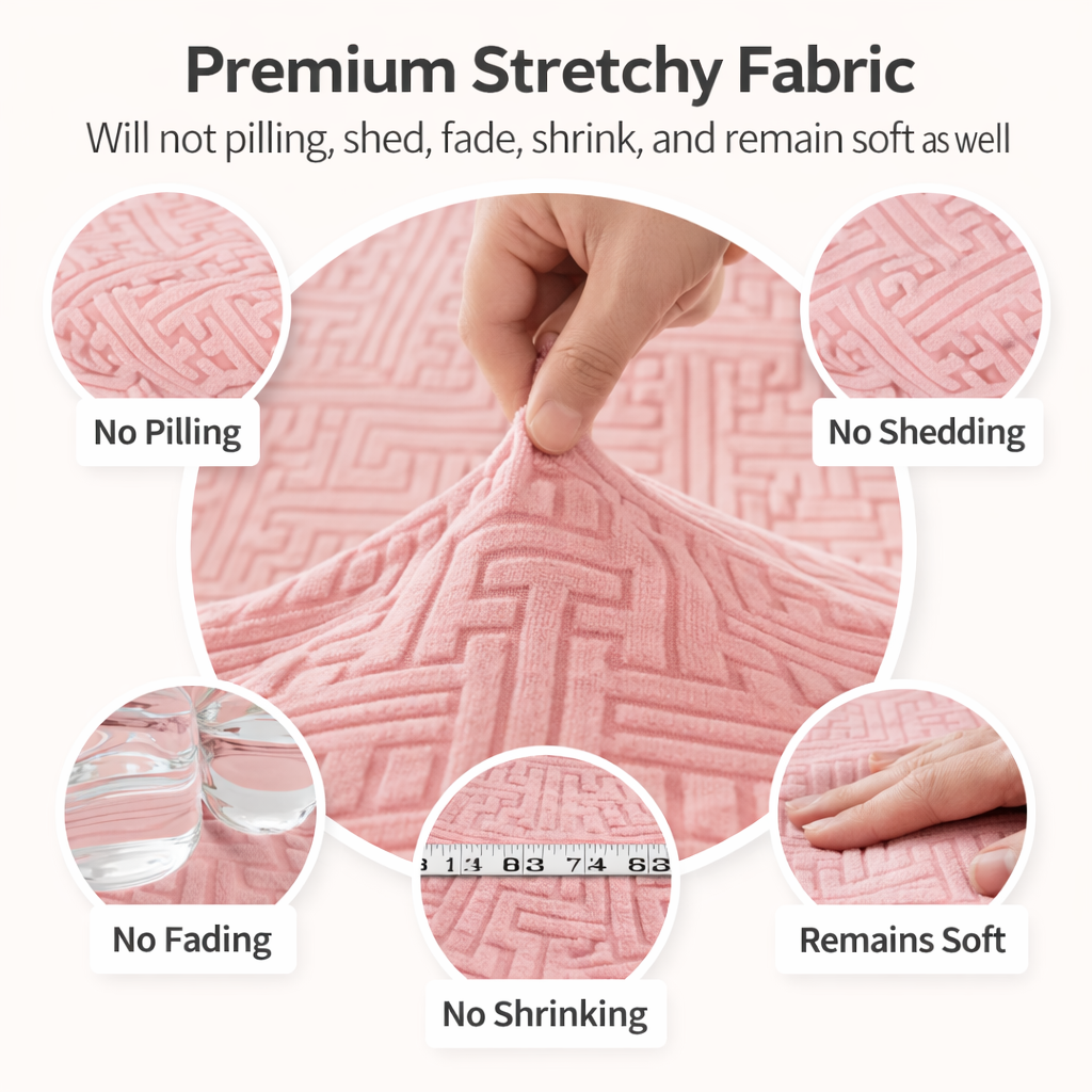 Jacquard Geometric Anti-Slip L Shaped Skirted Cushion Sofa Couch Cover