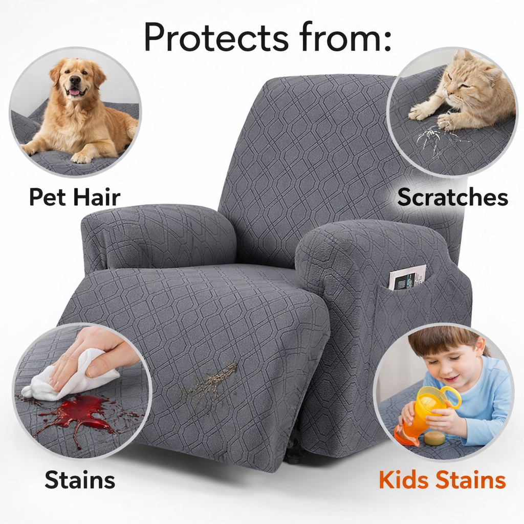 Jacquard Geometric Recliner Slipcover Lazy Boy Chair Cover
