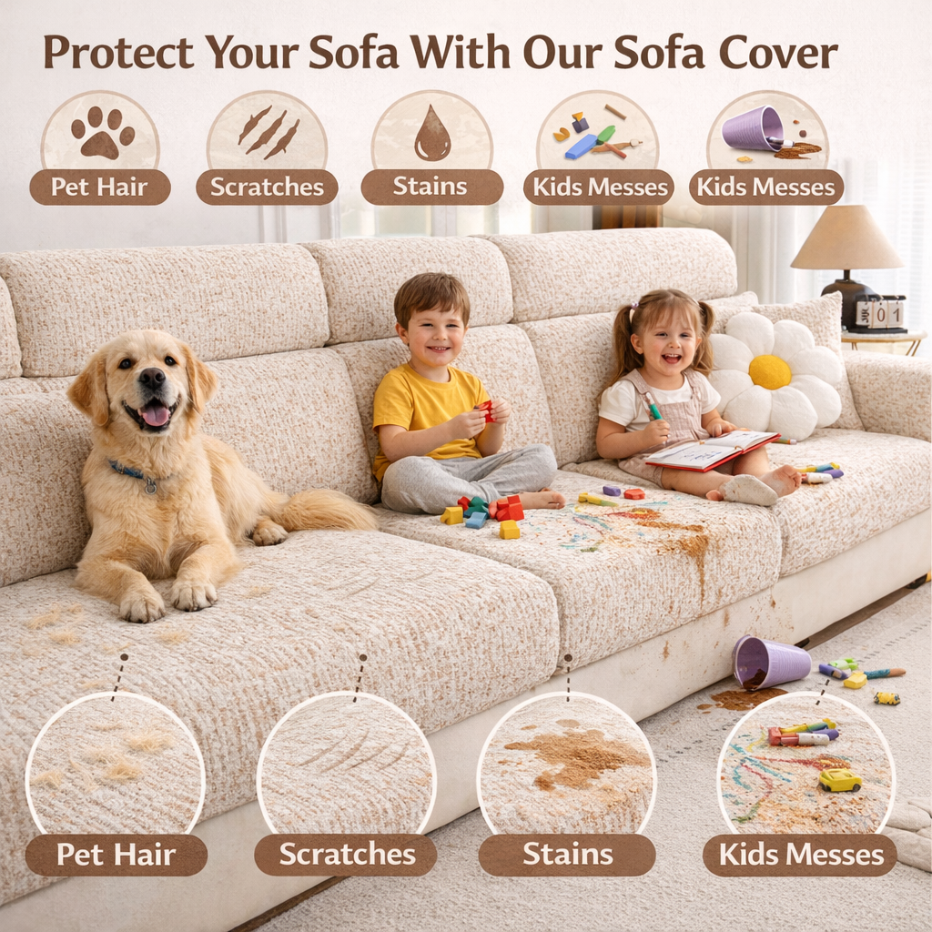 Anti-Slip Classic Cushion Sectional L Shaped Sofa Couch Cover