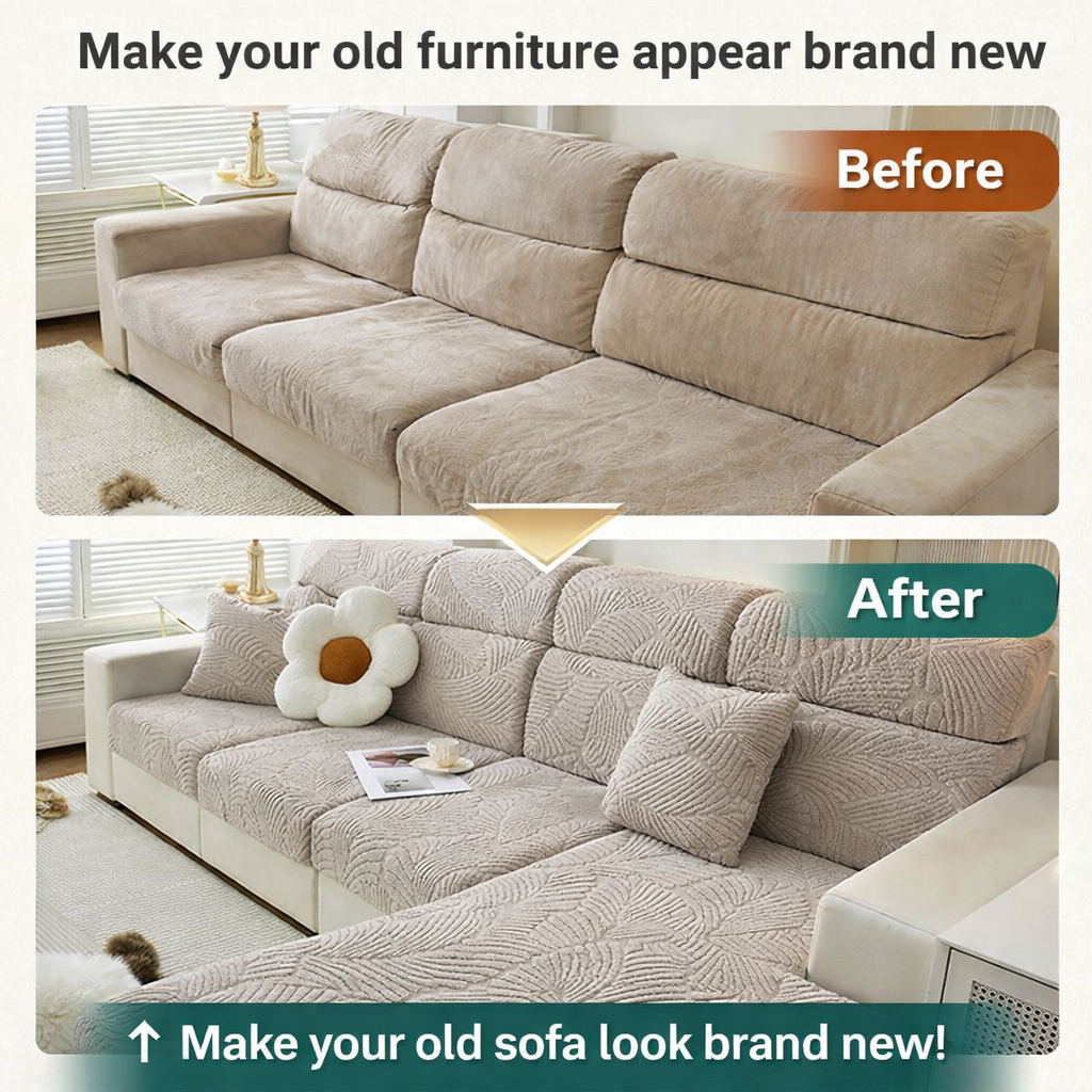 Anti Slip Jacquard L Shaped plush Cushion Sofa Couch Cover
