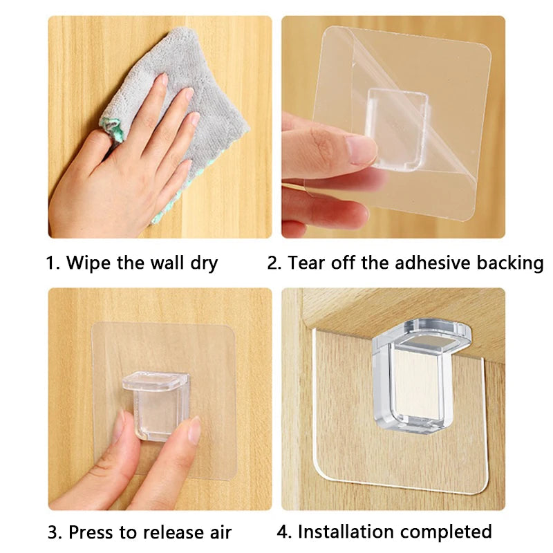 Locking Shelf Adhesive Bracket Support Pegs