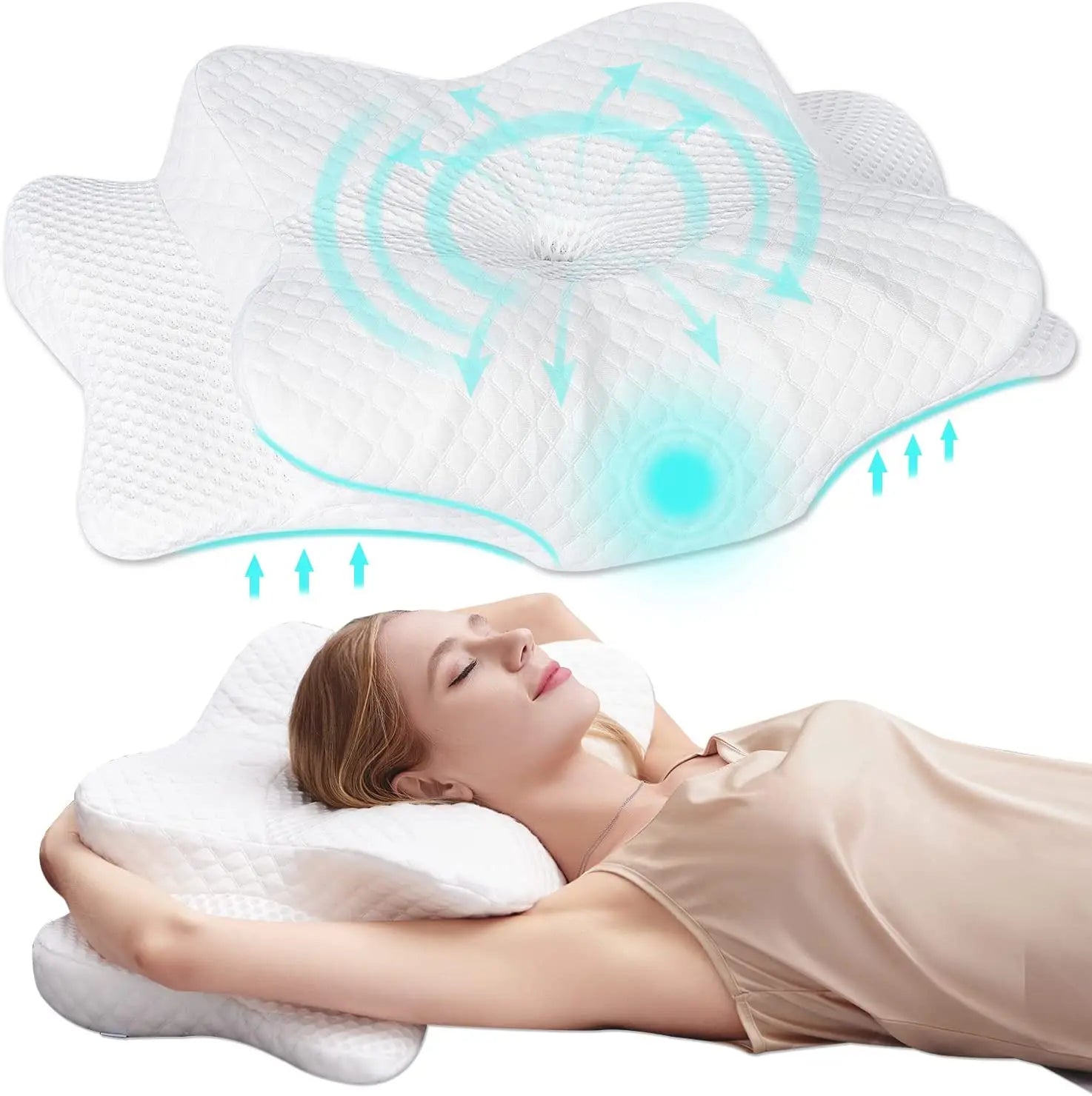 Ergonomically Relaxing Support Sleeping Bed Pillow