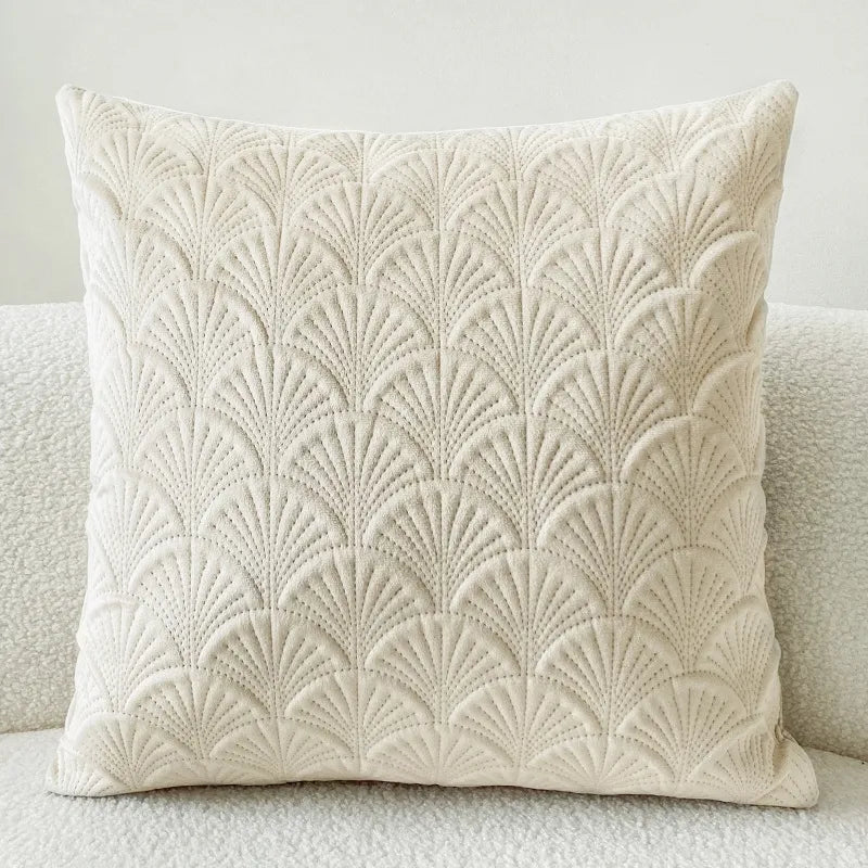 2 Scallop Velvet Throw Pillow Cushion Cover Case