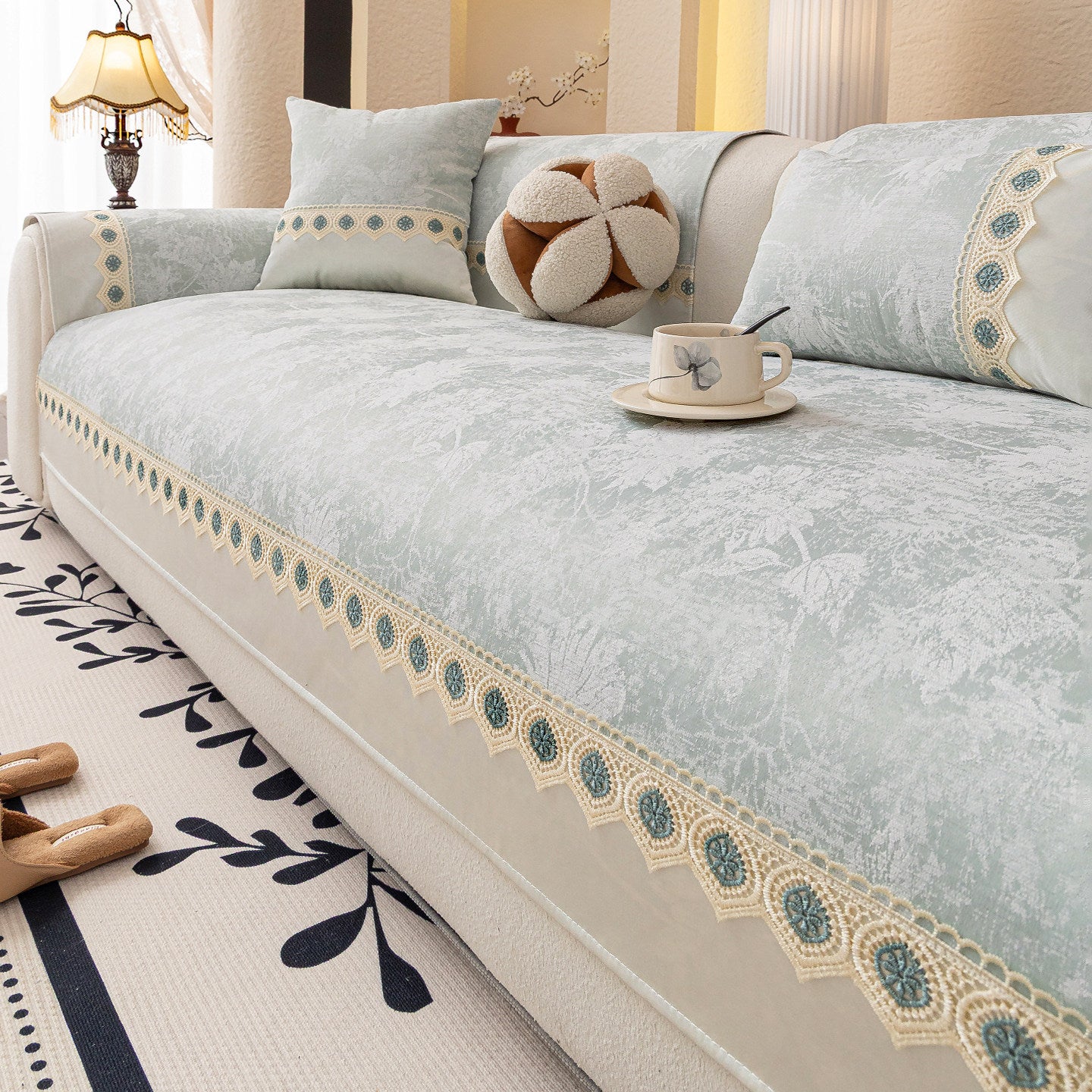 Non Slip Luxury Chenille Sofa Couch Cover