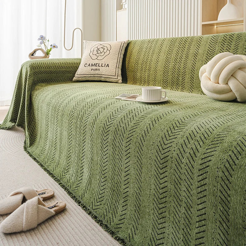 Chenille Tassels Anti-Slip Sofa Couch Cover