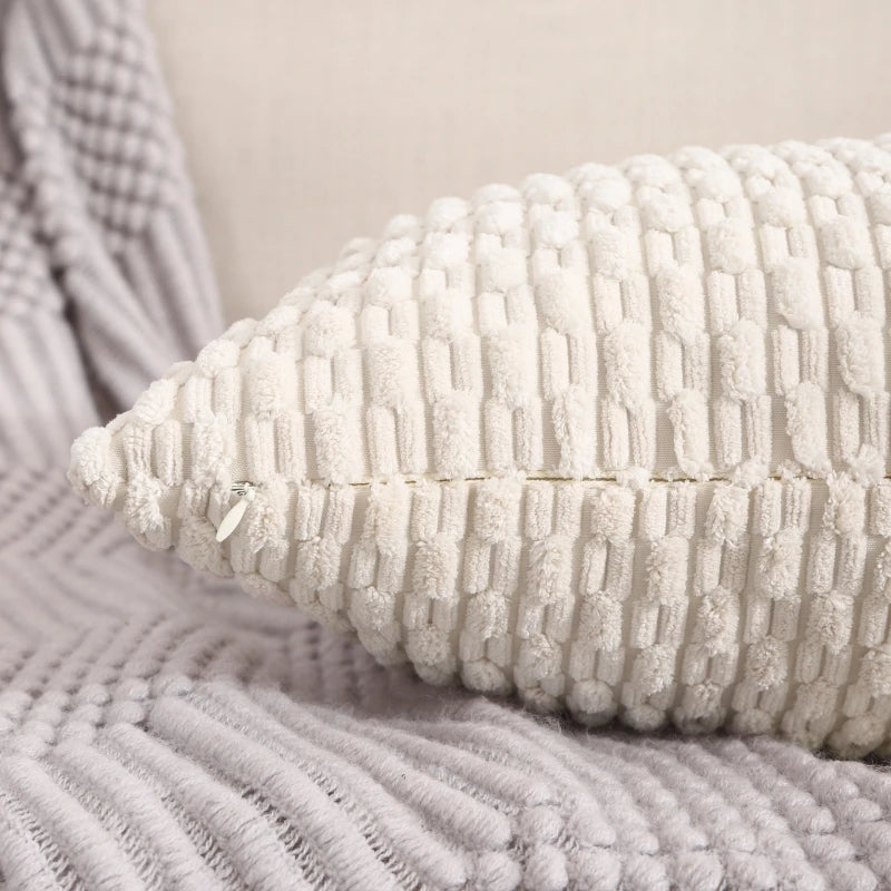 2 Corduroy Boho Fluffy Throw Pillow Cushion Cover Case