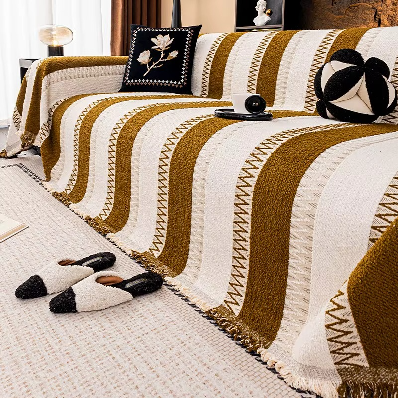 Elegant Anti-Slip Geometric Chenille Bohemian Sofa Couch Cover