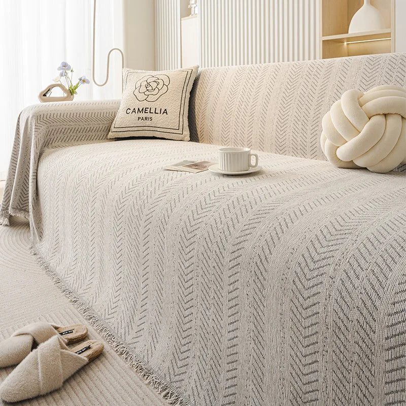 Chenille Tassels Anti-Slip Sofa Couch Cover