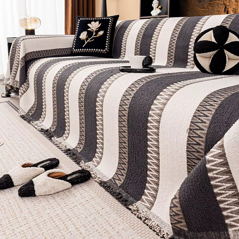 Elegant Anti-Slip Geometric Chenille Bohemian Sofa Couch Cover