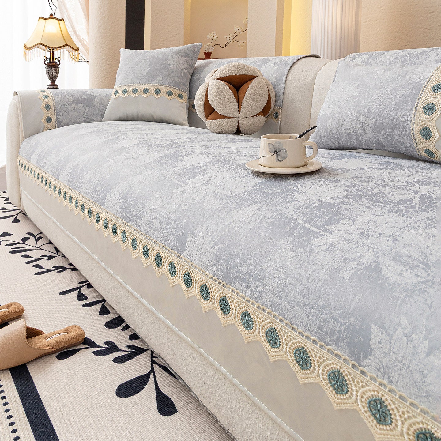 Non Slip Luxury Chenille Sofa Couch Cover