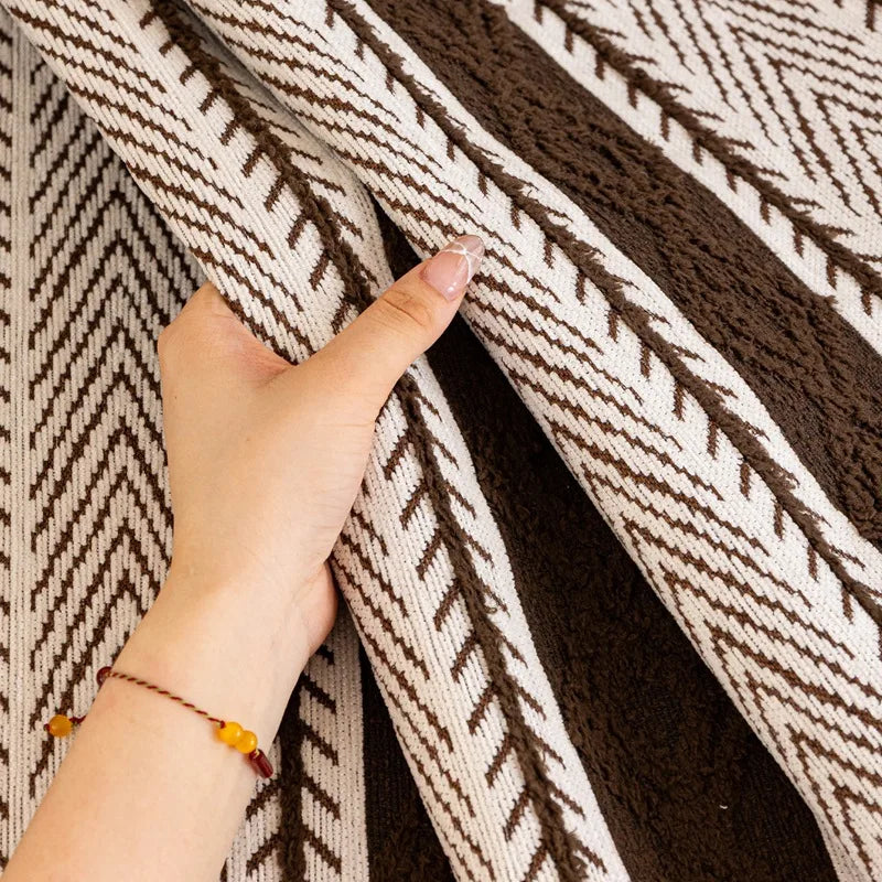 Elegant Chenille Anti Slip Stripe Sofa Couch Cover