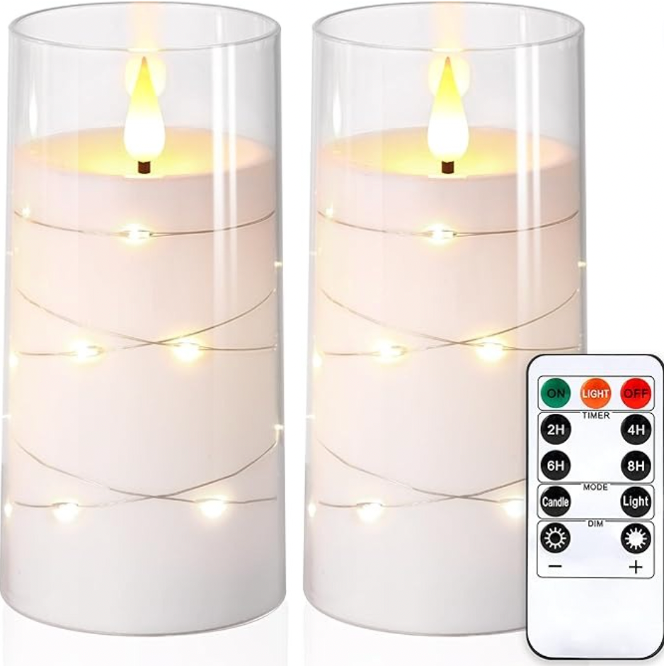 Magic Clear Glass Flameless LED Pillar Candle