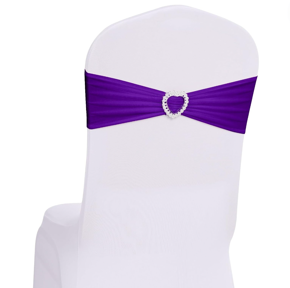 10 Spandex Chair Sashes Bows Cover Band