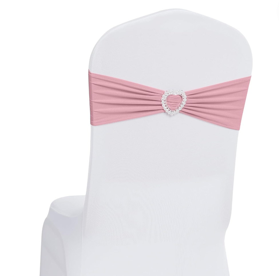 10 Spandex Chair Sashes Bows Cover Band