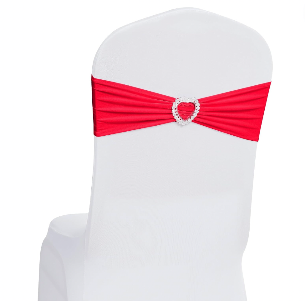 10 Spandex Chair Sashes Bows Cover Band