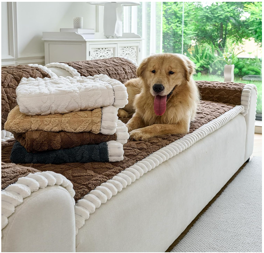 Non Slip Fuzzy Dog Pet Bed Mat Couch Sofa Cover