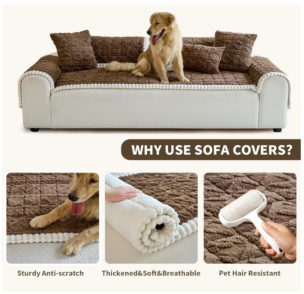 Non Slip Fuzzy Dog Pet Bed Mat Couch Sofa Cover