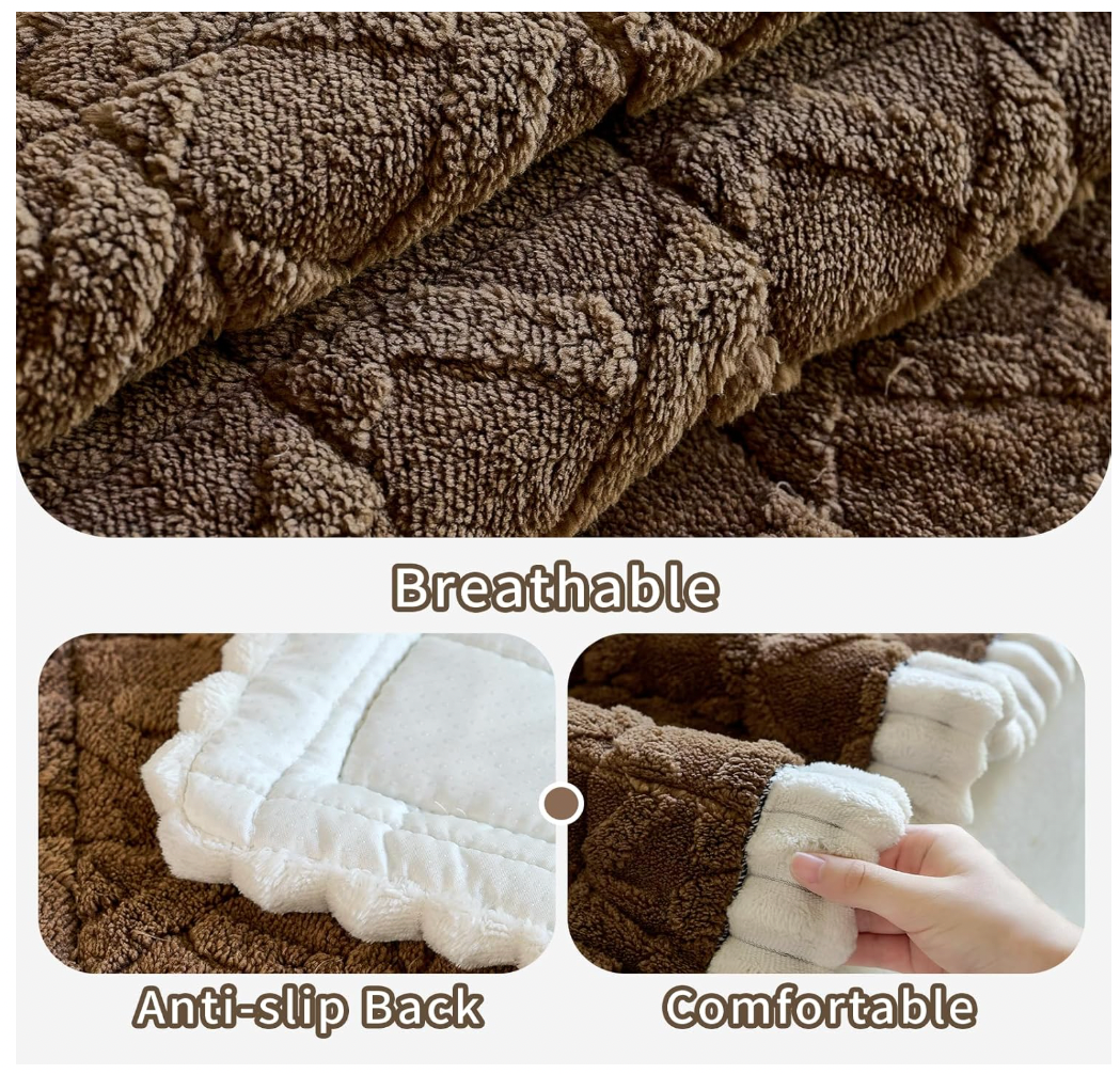 Non Slip Fuzzy Dog Pet Bed Mat Couch Sofa Cover