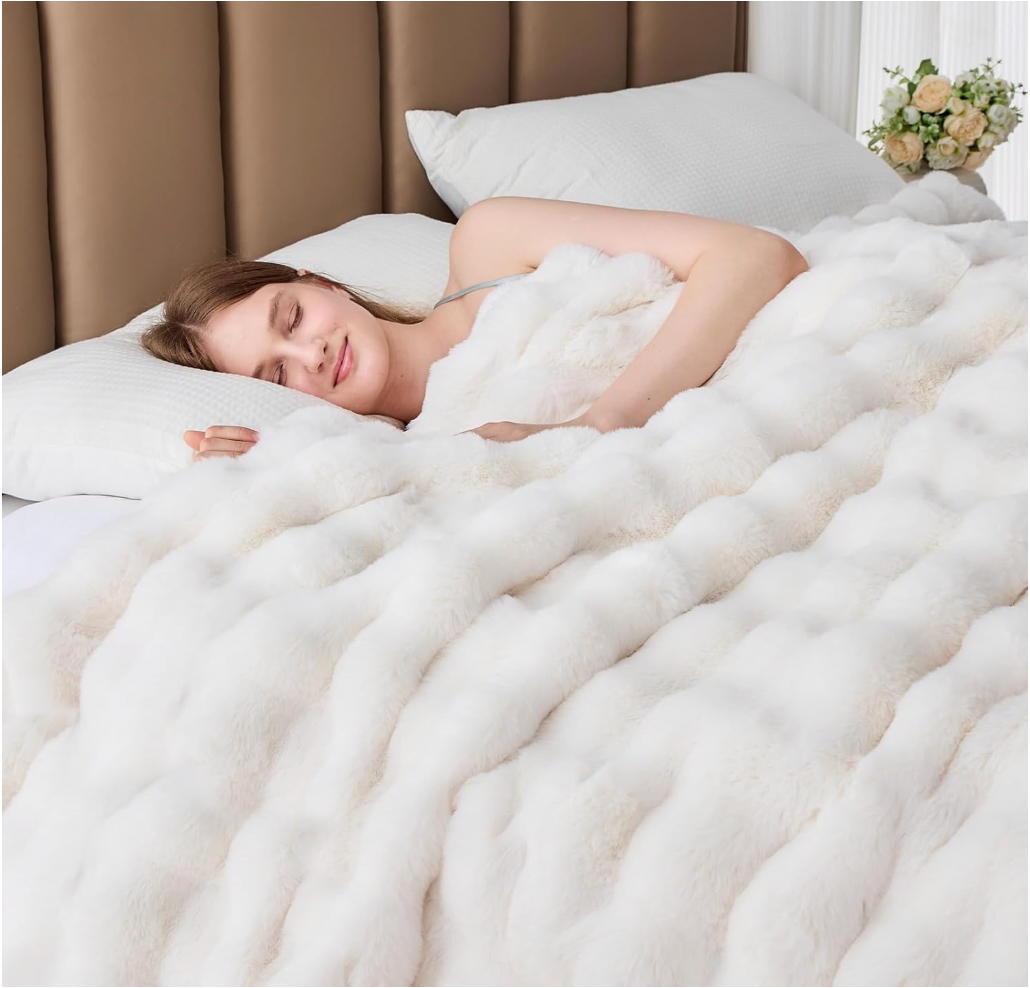 Fluffy Fleece bubble Blanket