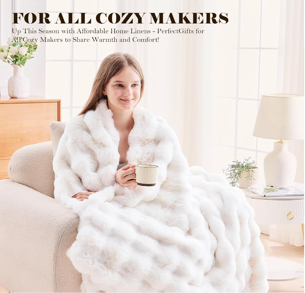 Fluffy Fleece bubble Blanket