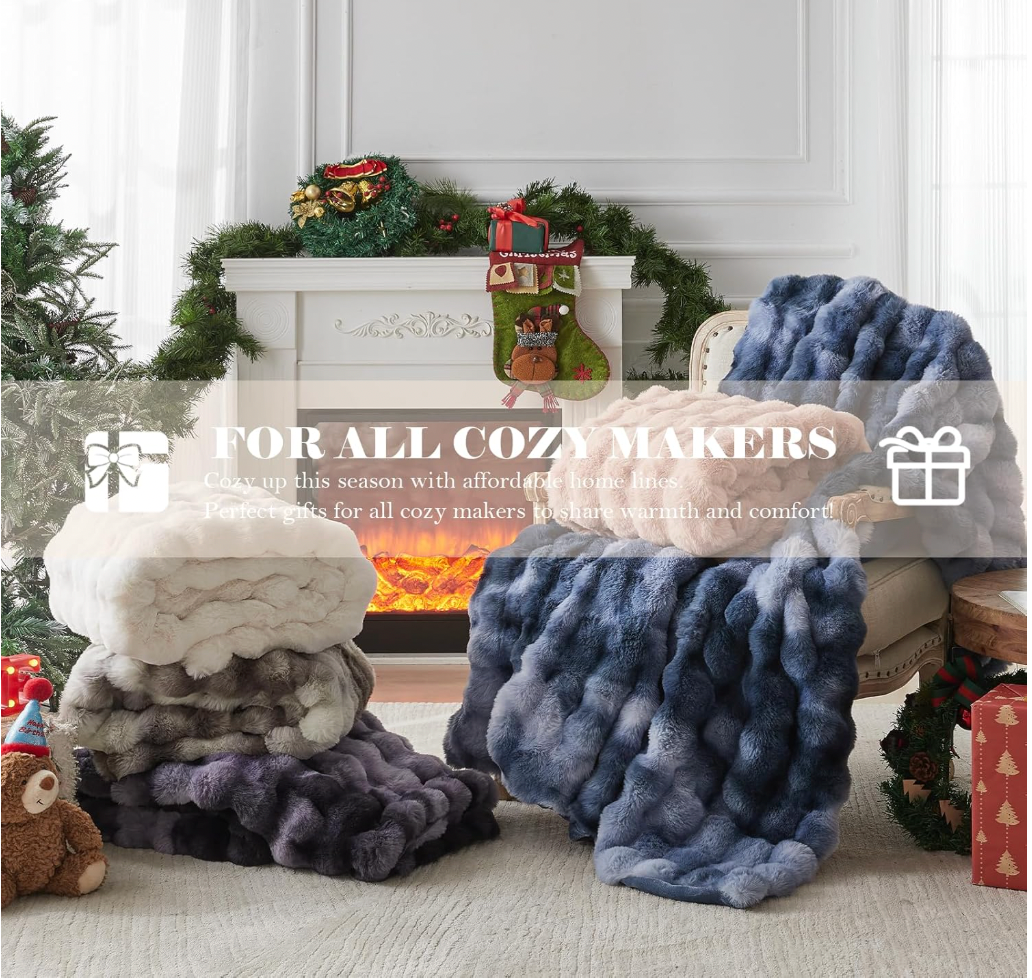Fluffy Fleece bubble Blanket