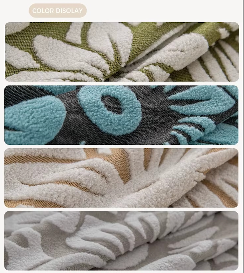 Anti Slip Jacquard Floral L Shaped Sectional Cushion Sofa Couch Cover