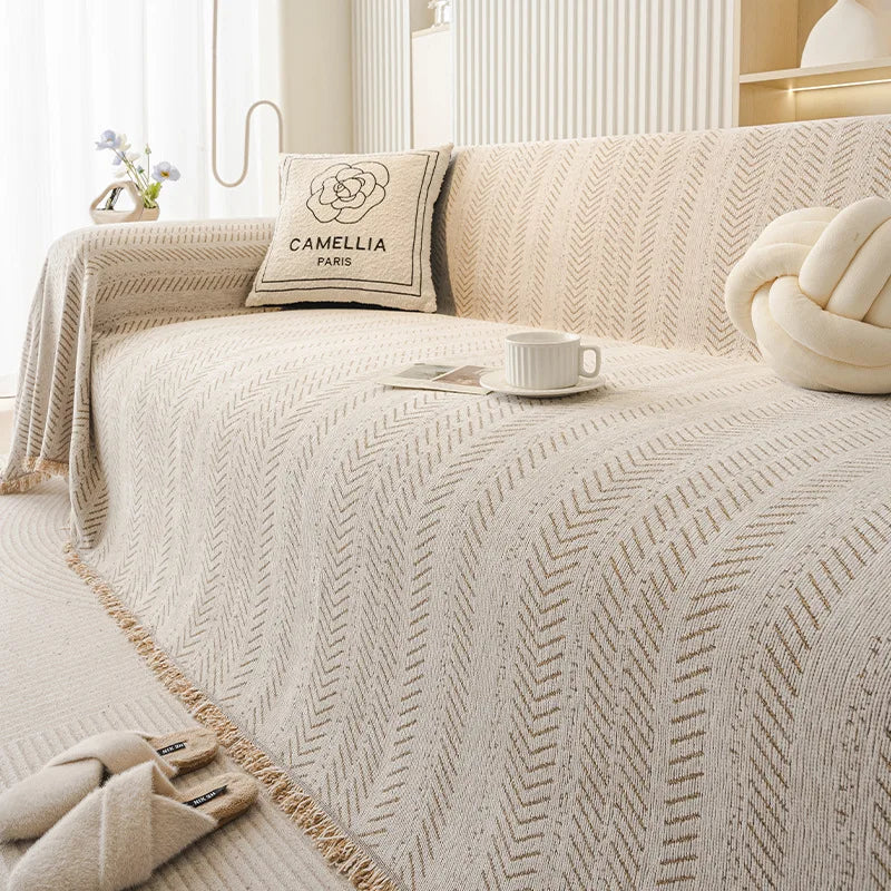 Chenille Tassels Anti-Slip Sofa Couch Cover