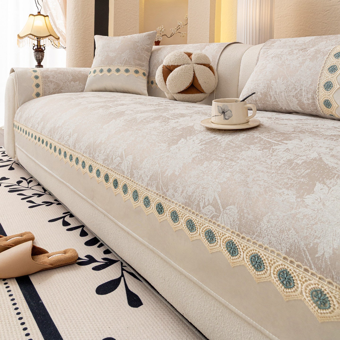 Non Slip Luxury Chenille Sofa Couch Cover