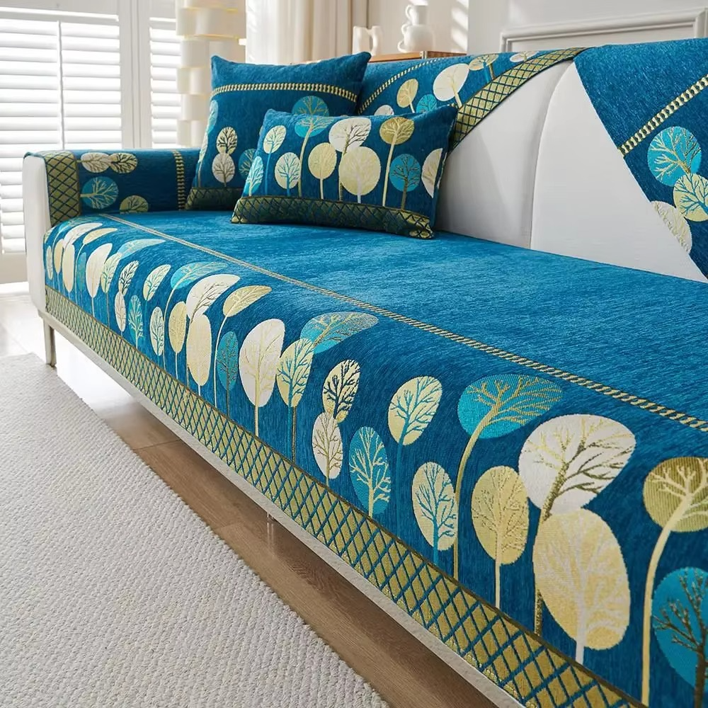 Chenille Boho Jacquard Non Slip Sofa Couch Cover