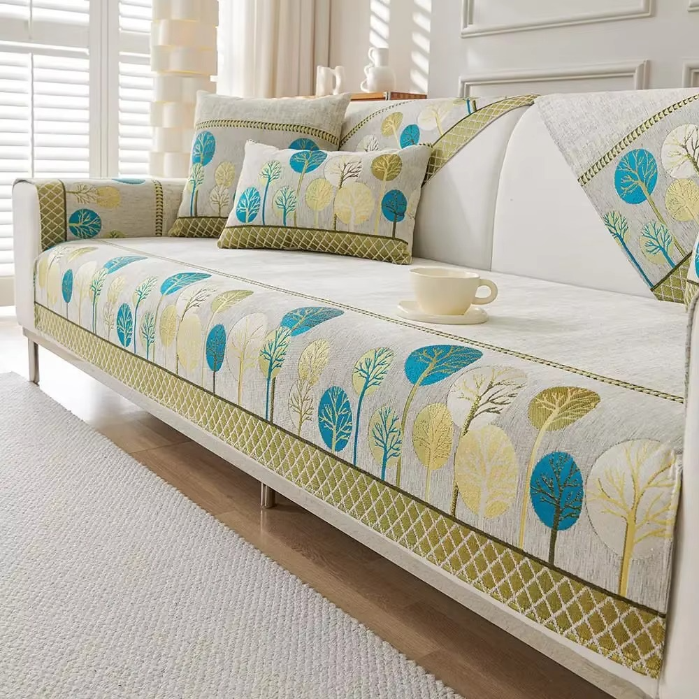 Chenille Boho Jacquard Non Slip Sofa Couch Cover