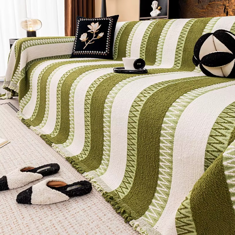 Elegant Anti-Slip Geometric Chenille Bohemian Sofa Couch Cover