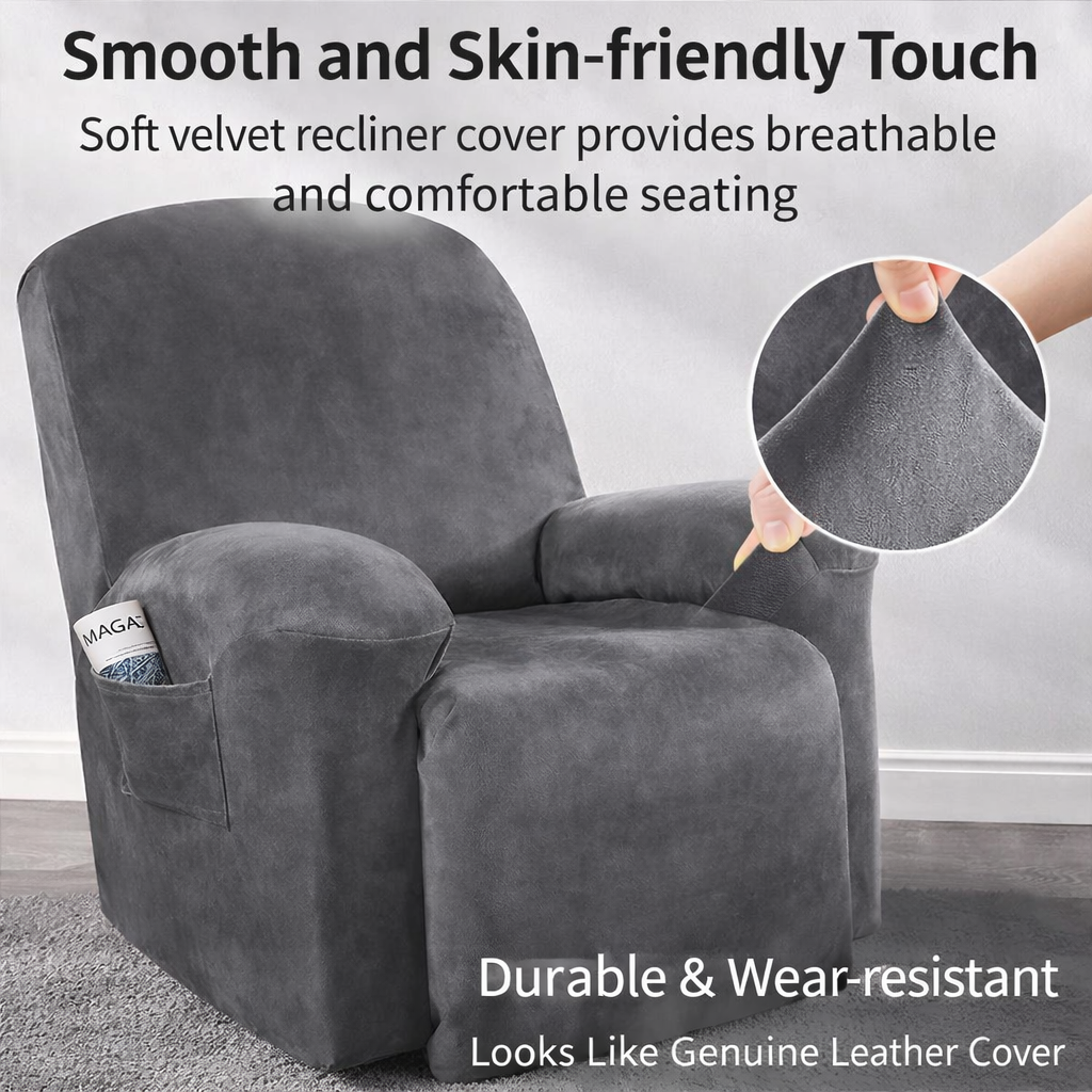 Velvet Love Seat Slipcover Recliner Cover
