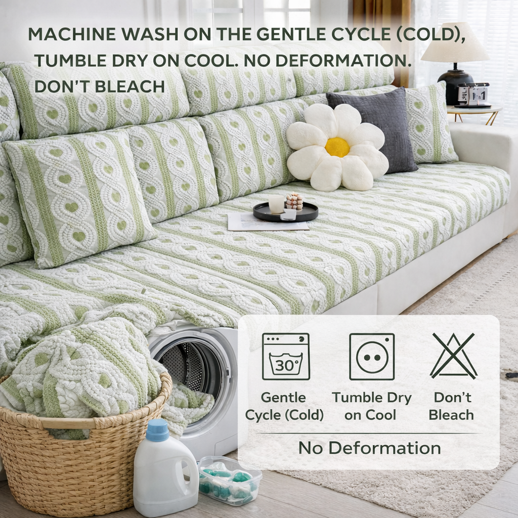 Anti-Slip Jacquard L Shaped Cushion Sofa Couch Cover